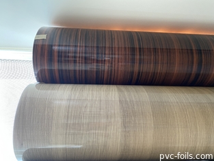 Filme de alto brilho do PVC da grão de madeira para a mobília decorativa