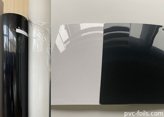 Folha de alto brilho da membrana do PVC para o preto branco leitoso das portas de armário