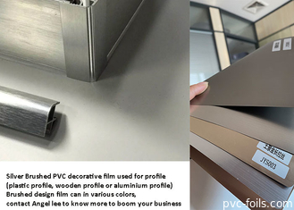 do filme decorativo à prova de fogo do PVC de 1240mm de prata metálico escovado