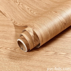 China Fábrica de Atacado de Madeira Natural Vinyl Self Adhesive PVC Film para Decoração de Móveis