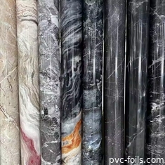Filme decorativo de PVC de mármore impresso digital para painéis de móveis e projetos de laminação
