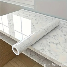 Óleo prova de mármore branco auto-aderente PVC filme decorativo fácil autocolante para decoração do lar DIY
