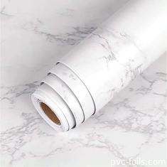 Filme laminado de PVC com efeito de mármore durável para cozinha e móveis Anti-arranhões Alto acabamento brilhante