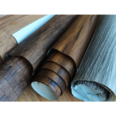 0.35mm Deep Emboss PVC Film Decorativo Madeira escura Pvc Membrana Folha Para Portas de Armário de Mobiliário