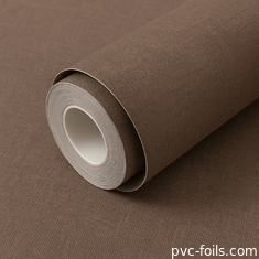 Texturas de tecido Cor sólida Texturas de PVC Auto-aderente Revestimento de parede para decoração de parede interior