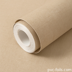 Texturas de tecido Película auto-aderente de PVC de cor sólida para decoração de painéis de parede interiores