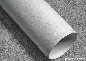 Rolo de folha decorativa de PVC em relevo de cor sólida para cobertura de portas de MDF