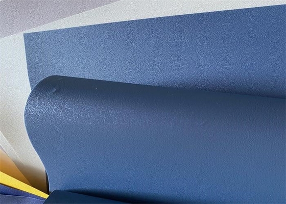 Filme decorativo gravado da membrana do PVC escuro - única cor azul para portas