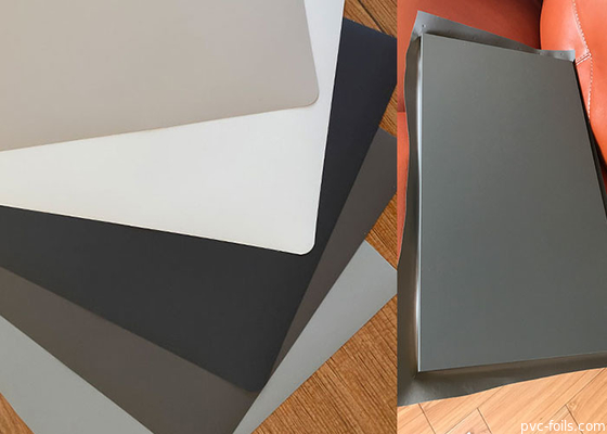 Rolo decorativo de folha de PVC cinza super fosco para cobertura de portas de membrana