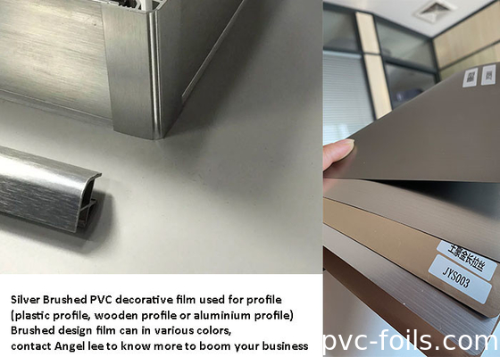 do filme decorativo à prova de fogo do PVC de 1240mm de prata metálico escovado