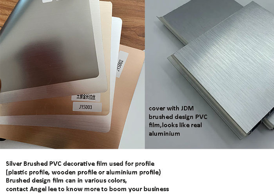 PVC autoadesivo que envolve o filme para o perfil de alumínio plástico de madeira