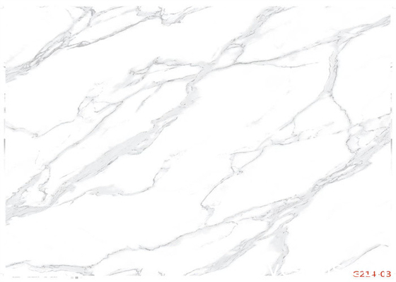 Filme decorativo de mármore branco do PVC para o risco do armário - resistente