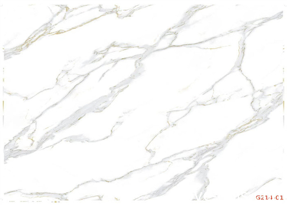Filme de mármore branco do PVC de ROHS 0.50mm para a mobília interior Front Decoration