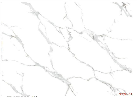 Filme de mármore branco feito sob encomenda do PVC do olhar para a decoração de superfície interior impermeável