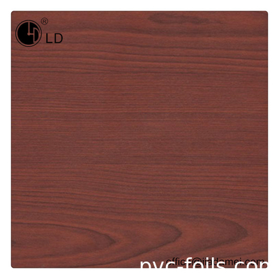 Filme decorativo de madeira de mogno do PVC da cor de Brown 0.12mm para o envolvimento plástico do perfil