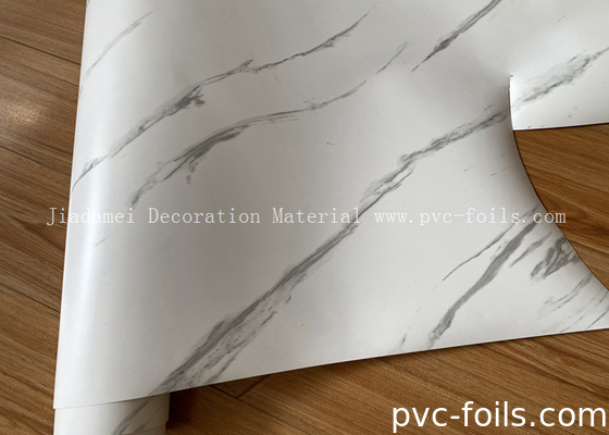 Rolo de filme de membrana de PVC de design de mármore branco para decoração de portas de armários