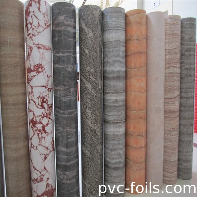 Impressão com efeito de mármore de filme decorativo de PVC e embalagens em rolos para construção