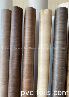 Película de revestimento de perfis de grãos de madeira de PVC para decoração de painéis de portas