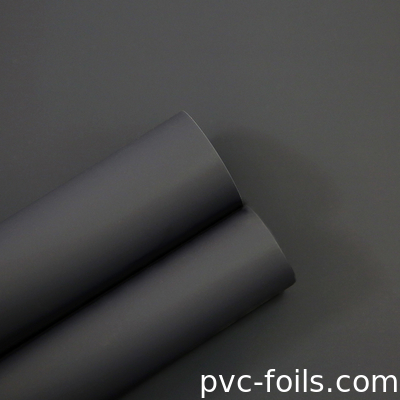 Folha decorativa de PVC cinza escuro para decoração de superfícies interiores, super mate