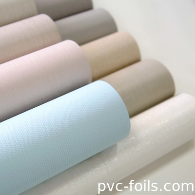 Desenho de textura semelhante ao tecido de papel decorativo de PVC para coberturas de móveis