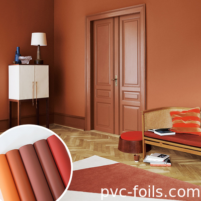 Folha de membrana de PVC anti-impressão digital super-mate para portas interiores