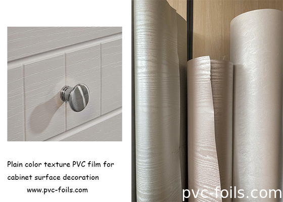 Película decorativa de PVC de textura de cor simples para decoração de superfícies de armários