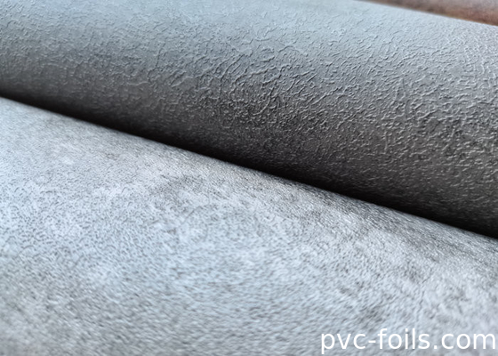 Filme decorativo de PVC de textura cinzenta cinzenta para painéis de parede interiores
