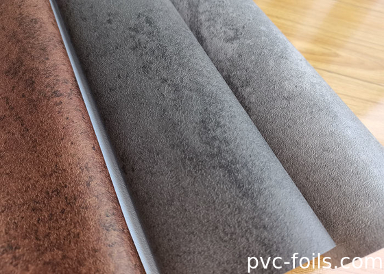 Filme decorativo de PVC de textura de cimento cinza moderno para painéis de parede