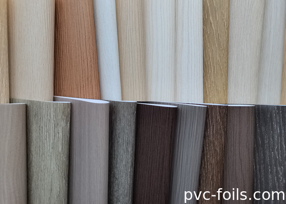 Película decorativa de PVC com grãos de madeira super-mate para perfil e revestimento de painéis de WPC