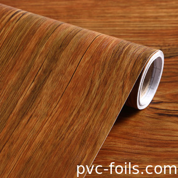 Padrão de madeira auto-aderente folha de PVC interior decorativo película de vinil para MDF