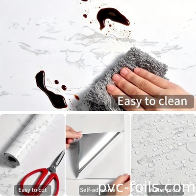 Película decorativa de PVC auto-aderente e à prova d'água para restauração de balcões de cozinha