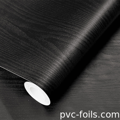 Impressão digital à prova d'água Película decorativa de PVC de grãos de madeira para mobiliário e decoração de armários
