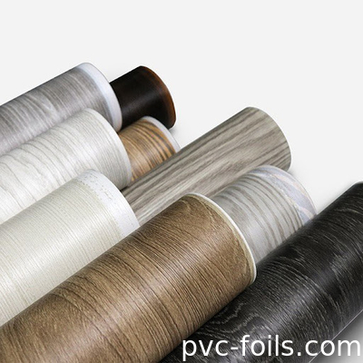 Impressão digital à prova d'água Película decorativa de PVC de grãos de madeira para mobiliário e decoração de armários