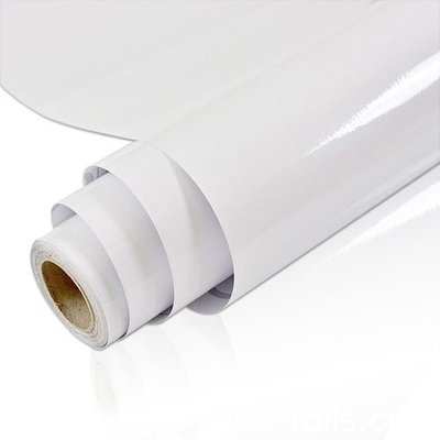 Papel de parede de PVC auto-aderente de cor sólida branco brilhante - fácil de descascar e pegar para cozinha