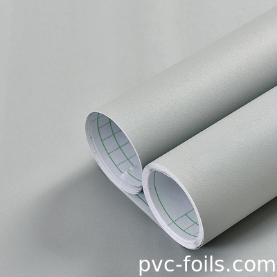 Película de PVC auto-aderente de cor sólida cinza fosca - descascar e colar para superfícies de móveis
