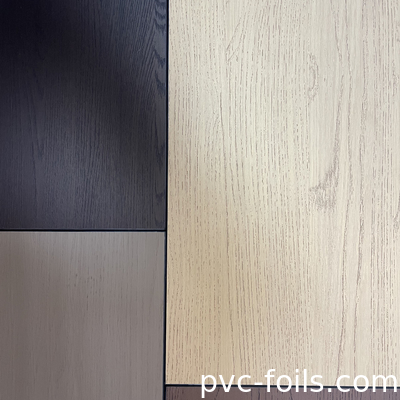 0.14mm PVC Decorative Laminating Film Texturas de madeira Film em relevo Design de madeira para folha laminada