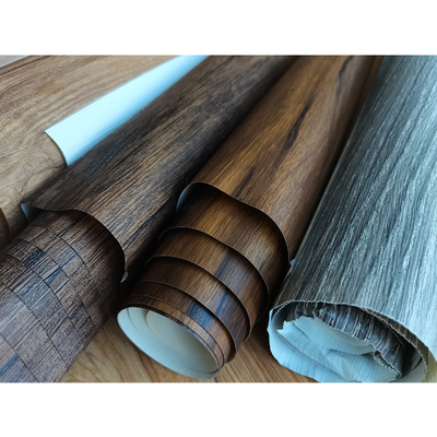 0.35mm Deep Emboss PVC Film Decorativo Madeira escura Pvc Membrana Folha Para Portas de Armário de Mobiliário