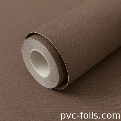 Texturas de tecido Cor sólida Texturas de PVC Auto-aderente Revestimento de parede para decoração de parede interior