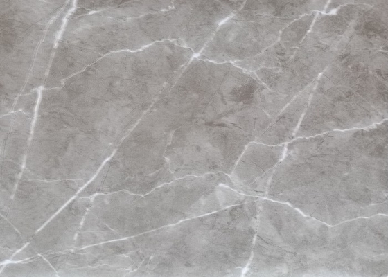 Filme do PVC de Grey Marble High Gloss para o painel de parede do MDF